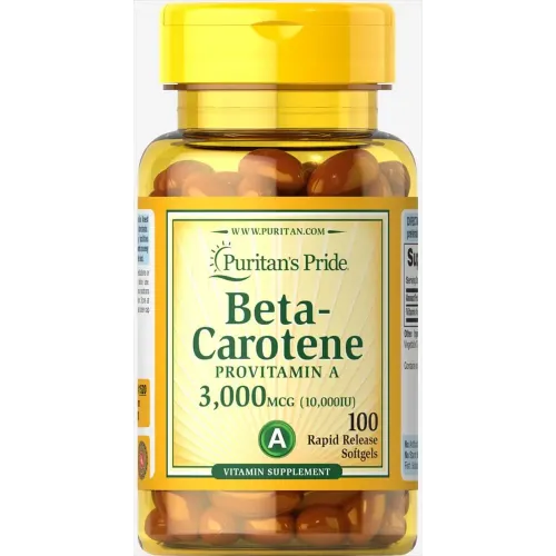 Бета каротин, Beta-Carotene, Puritan's Pride, 10,000 МО, 100 гелевих капсул