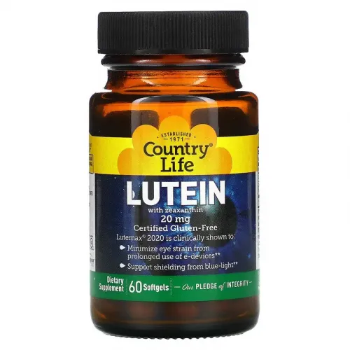 Country Life, Lutein with Zeaxanthin, 20 мг, 60 капсул 