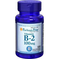 Витамин В-2, Vitamin B-2 (Riboflavin), Puritan's Pride, 100 мг, 100 таблеток