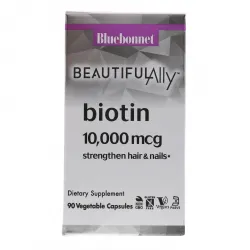 Биотин, 10 000 мкг, Beautiful Ally, Bluebonnet Nutrition, 90 вегетарианских капсул