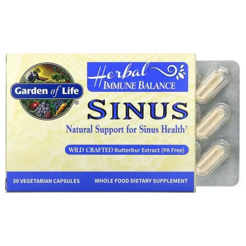 Garden of Life, Herbal Immune Balance, Sinus, 30 рослинних капсул 