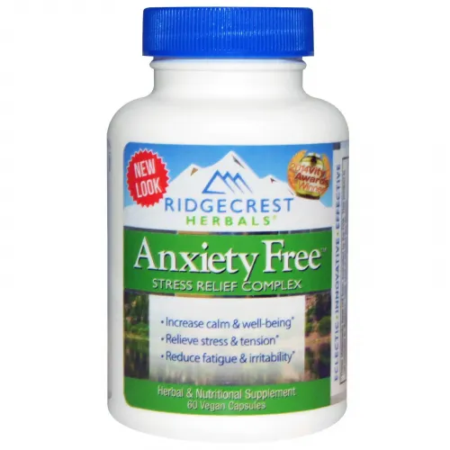 Комплекс для зниження стресу, Anxiety Free, RidgeCrest Herbals, 60 гелевих капсул 