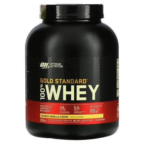 Optimum Nutrition, 100% Whey Gold Standard, сироватковий протеїн, зі смаком французького ванільного крему, 2270 г