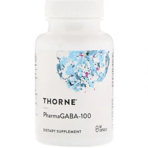 PharmaGABA-100, 100 мг, Thorne Research, 60 капсул