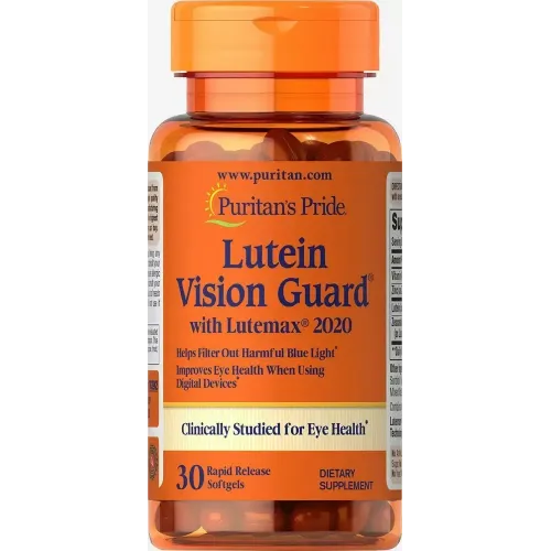 Лютеїн із зеаксантином та цинком, Lutein Vision Guard, Puritan's Pride, 30 гелевих капсул 