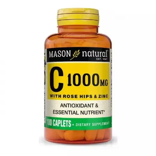 Mason Natural, Витамин C 1000 мг, с шиповником и цинком, 100 каплет