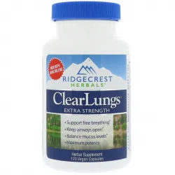 Комплекс для підтримки легких, екстра сила, Clear Lungs, RidgeCrest Herbals, 120 гелевих капсул 