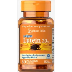 Лютеїн для зору з зеаксантином, Lutein with Zeaxanthin, Puritan's Pride, 20 мг, 60 капсул 