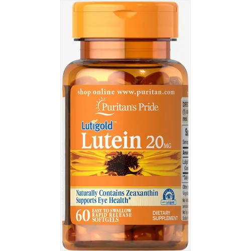 Лютеїн для зору з зеаксантином, Lutein with Zeaxanthin, Puritan's Pride, 20 мг, 60 капсул 