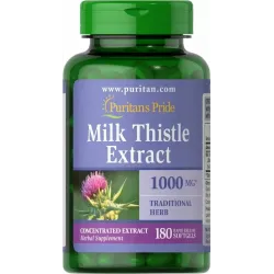 Puritan's Pride, Milk Thistle 4:1, Розторопша, 1000 мг, 180 гелевих капсул