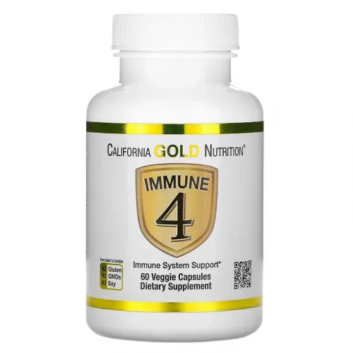 California Gold Nutrition, Immune 4, средство для укрепления иммунитета, 60 вегетарианских капсул