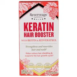 ReserveAge Nutrition, Keratin Hair Booster з біотином та ресвератролом, 60 капсул