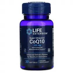 Life Extension, Super Ubiquinol CoQ10 с улучшенной поддержкой митохондрий, 200 мг, 30 гелевых капсул