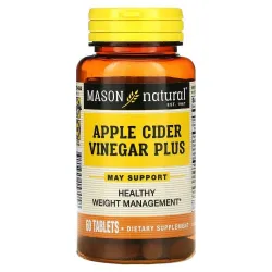 Яблучний оцет +, Apple Cider Vinegar Plus, Mason Natural, 60 таблеток 