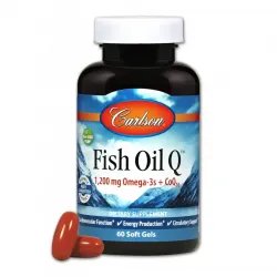 Омега-3 + коензим Q10, Fish Oil Q, Carlson Labs, 60 гелевих капсул 