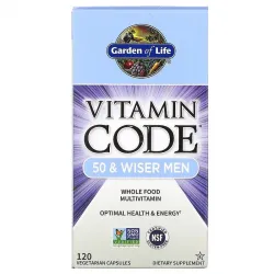 Garden of Life, Vitamin Code, мультивитамины из цельных продуктов для мужчин от 50 лет, 120 вегетарианских капсул