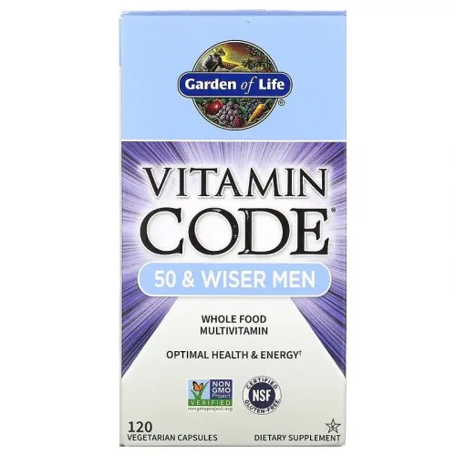 Garden of Life, Vitamin Code, мультивітаміни із цілісних продуктів для чоловіків від 50 років, 120 вегетаріанських капсул