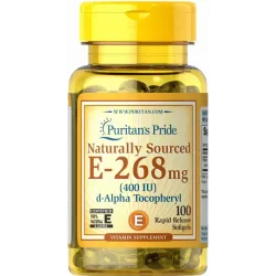 Вітамін Е, Vitamin E, Puritan's Pride, натуральний, 400 МО, 100 гелевих капсул 