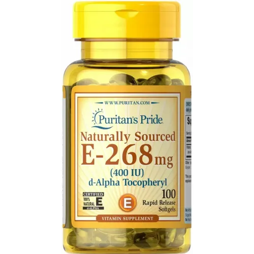 Витамин Е, Vitamin E, Puritan's Pride, натуральный, 400 МО, 100 гелевых капсул