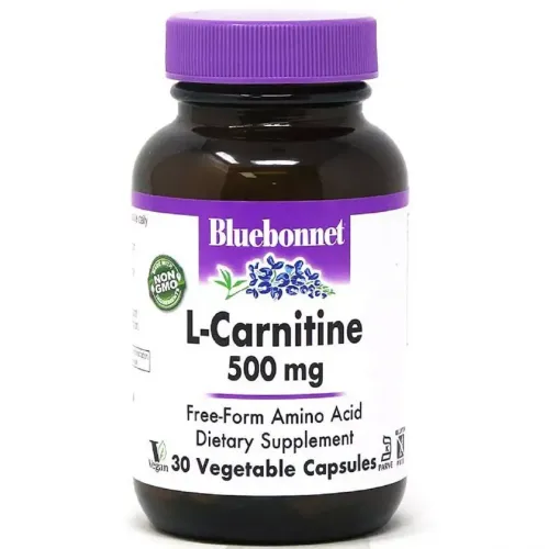 L-Карнитин 500 мг, L-Carnitin, Bluebonnet Nutrition, 30 вегетарианских капсул