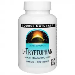 Триптофан, L-Tryptophan, Source Naturals, 500 мг, 120 таблеток 