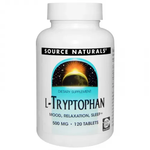 Триптофан, L-Tryptophan, Source Naturals, 500 мг, 120 таблеток 