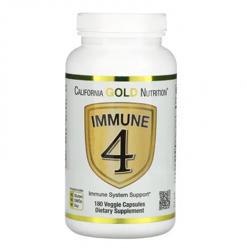 California Gold Nutrition, Immune 4, засіб для зміцнення імунітету, 180 вегетаріанських капсул