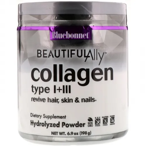 Колаген 1 і 3 типу, Beautiful Ally, Bluebonnet Nutrition, Collagen Type I + III, порошок 198 г 