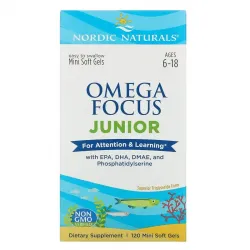 Nordic Naturals, Omega Focus Junior, для дітей 6-18 років, 120 м'яких міні-таблеток