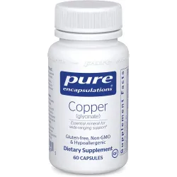 Мідь (гліцинат), Copper (glycinate), Pure Encapsulations, 60 капсул 