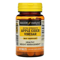 Яблучний оцет, Extra Strength Apple Cider Vinegar, Mason Natural, 100 таблеток 