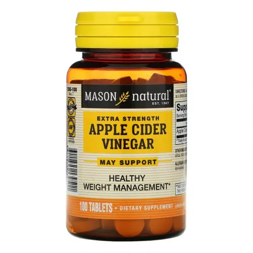 Яблочный уксус, Extra Strength Apple Cider Vinegar, Mason Natural, 100 таблеток