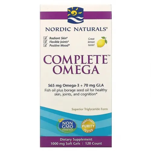 Nordic Naturals, Complete Omega, лимонный вкус, 1000 мг, 120 гелевых капсул