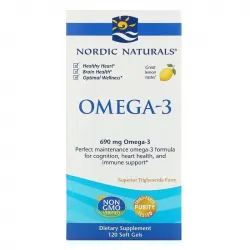 Nordic Naturals, Омега-3, лимон, 690 мг, 120 капсул 