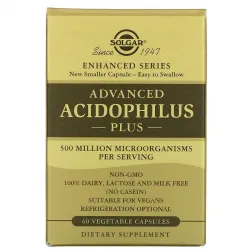 Solgar, Advanced Acidophilus Plus, 60 рослинних капсул 