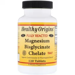 Магній бісгліцінат хелат, Magnesium Bisglycinate Chelate, Healthy Origins, 200 мг, 120 таблеток 