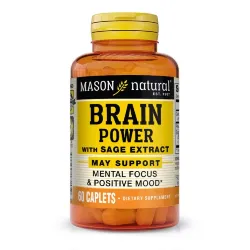 Шалфей экстракт, сила мозга, Brain power with sage extract, Mason Natural, 60 капсул