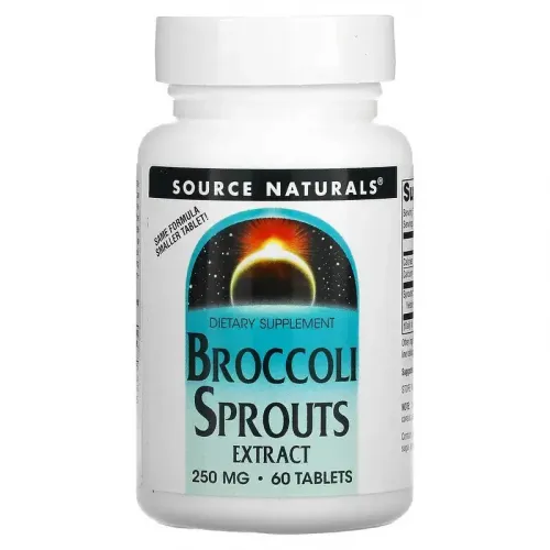 Source Naturals, екстракт паростків брокколі, 250 мг, 60 таблеток