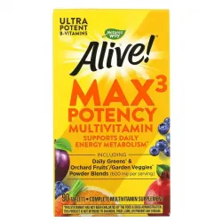 Nature's Way, Alive! Max3 Potency, мультивитамины, 90 таблеток