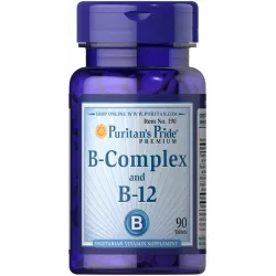 Витамины группы В, Vitamin B-Complex and Vitamin B-12, Puritan's Pride, 90 таблеток