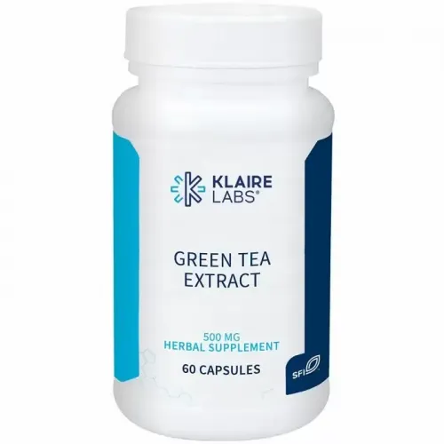 Зелений чай, екстракт, Green Tea Extract, Klaire Labs, 500 мг, 60 вегетаріанських капсул 