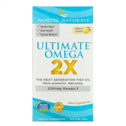 Nordic Naturals, Ultimate Omega 2X, зі смаком лимона, 2150 мг, 120 м'яких пігулок 