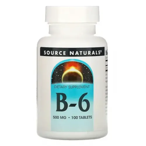 Source Naturals, В6, 500 мг, 100 таблеток