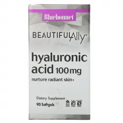 Bluebonnet Nutrition, Beautiful Ally, Hyaluronic Acid, 100 мг, 90 гелевых капсул