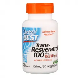 Doctor's Best, транс-ресвератрол 100 з ResVinol, 100 мг, 60 вегетаріанських капсул 