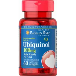 Убихинол, Ubiquinol, Puritan's Pride, 100 мг, 60 гелевых капсул