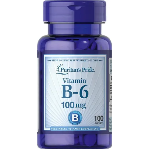 Вітамін В6, Vitamin B-6 (Pyridoxine Hydrochloride), Puritan's Pride, 100 мг, 100 таблеток