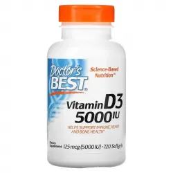 Doctor's Best, Вітамін D3, 125 мкг (5000 МО), 720 м'яких желатинових капсул 