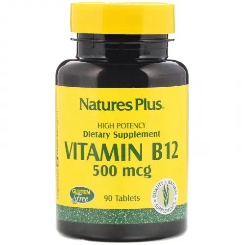 Nature's Plus, Витамин B-12, 500 мкг, 90 таблеток