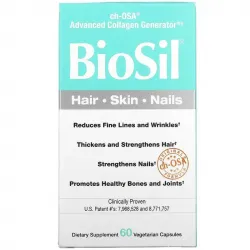 BioSil by Natural Factors, ch-OSA, покращене джерело колагену, 60 вегетаріанських капсул 